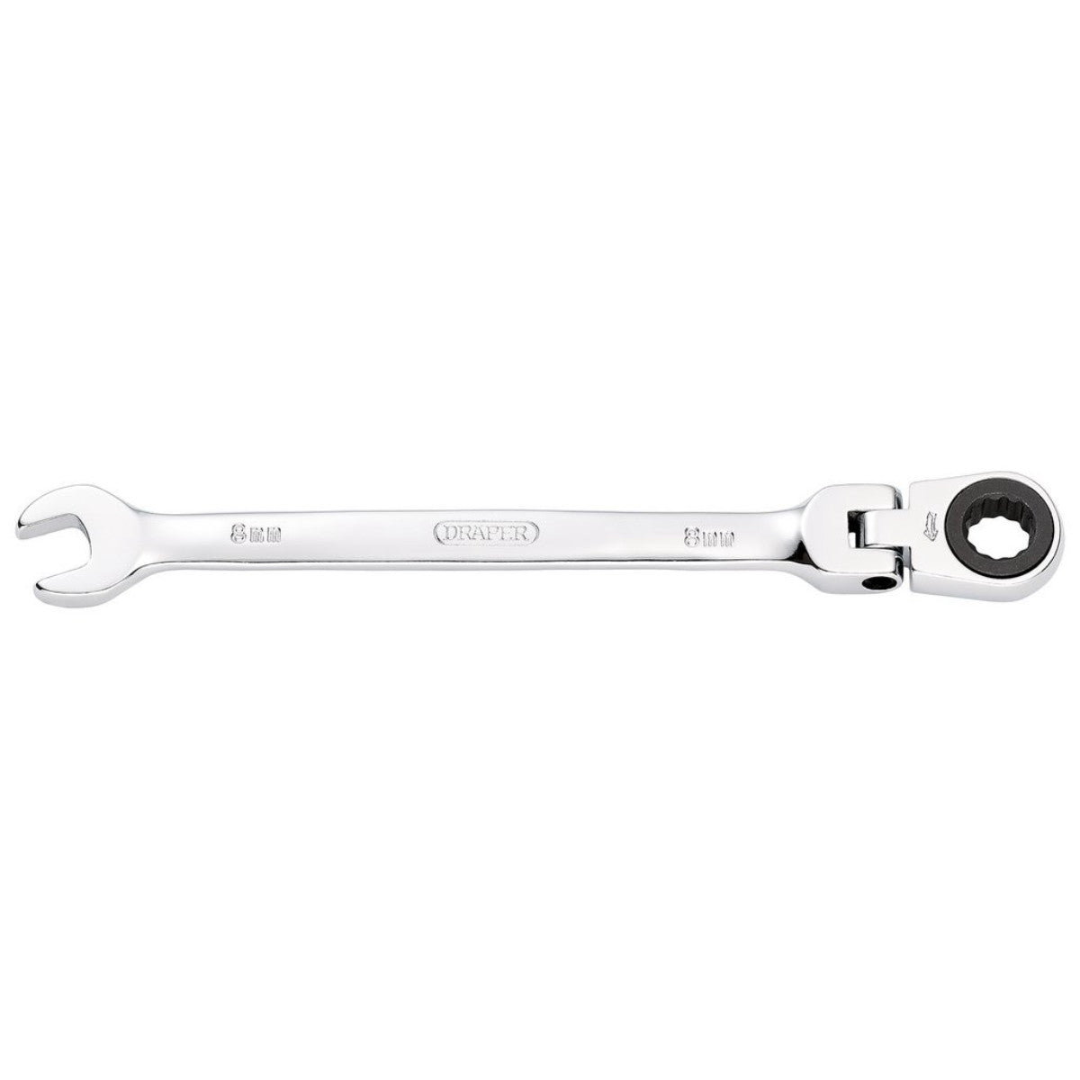 Draper HI-TORQ Metric Flexible Head Ratcheting Combination Spanner, 8mm 52009