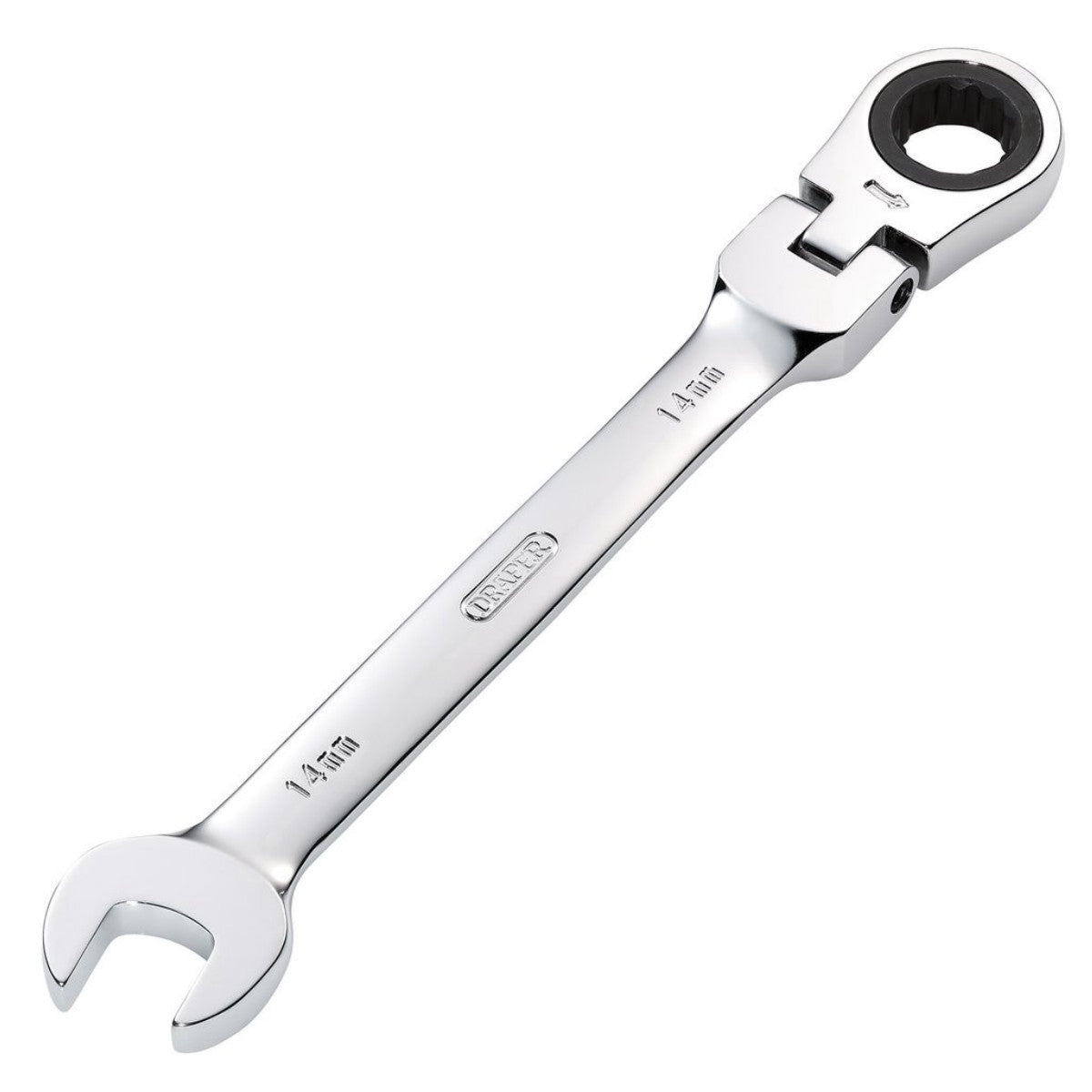 Draper HI-TORQ Metric Flexible Head Ratcheting Combination Spanner, 14mm 52016