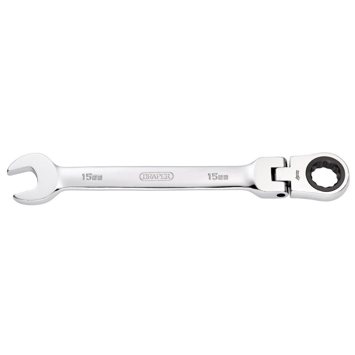 Draper HI-TORQ Metric Flexible Head Ratcheting Combination Spanner, 15mm 52017