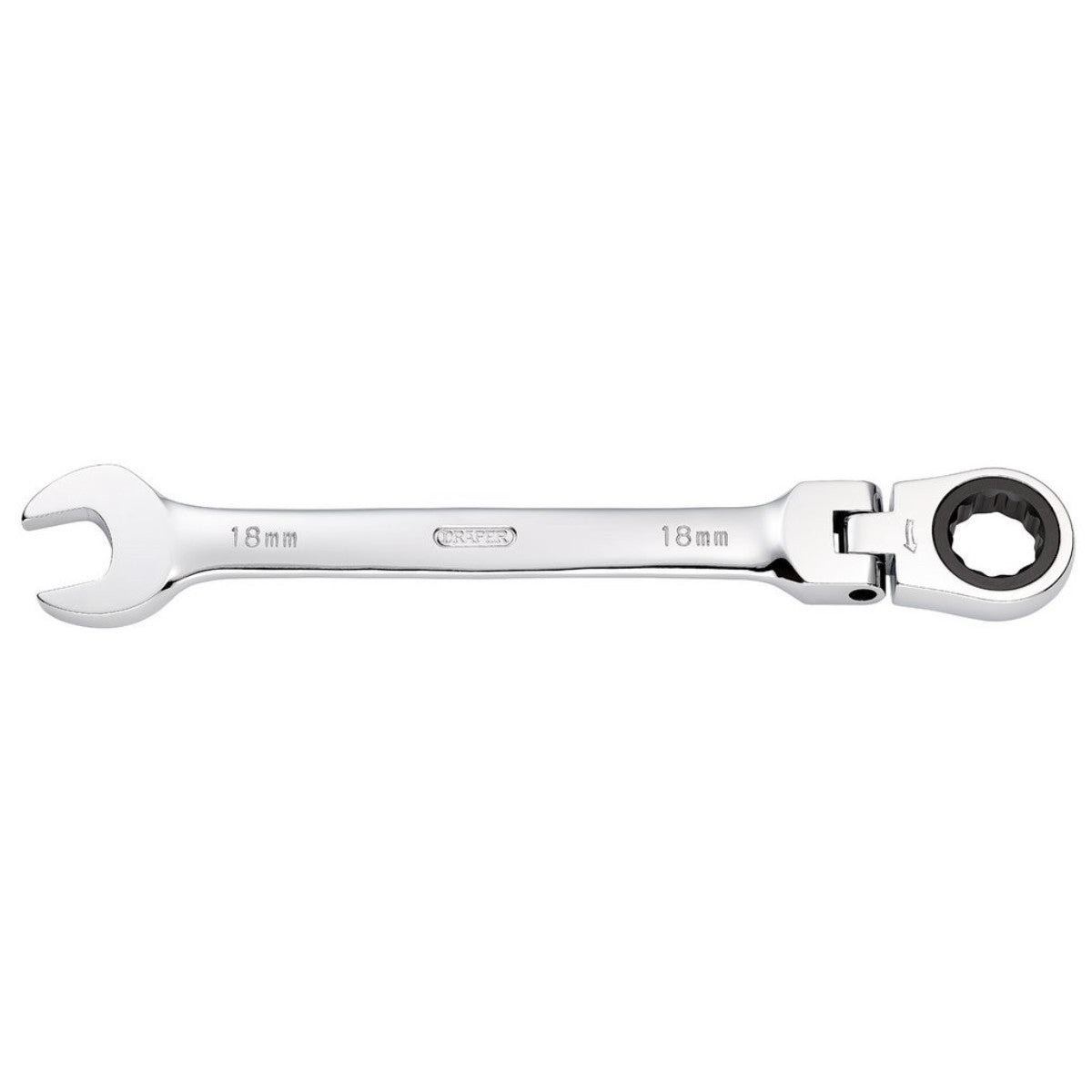Draper HI-TORQ Metric Flexible Head Ratcheting Combination Spanner, 18mm 52020
