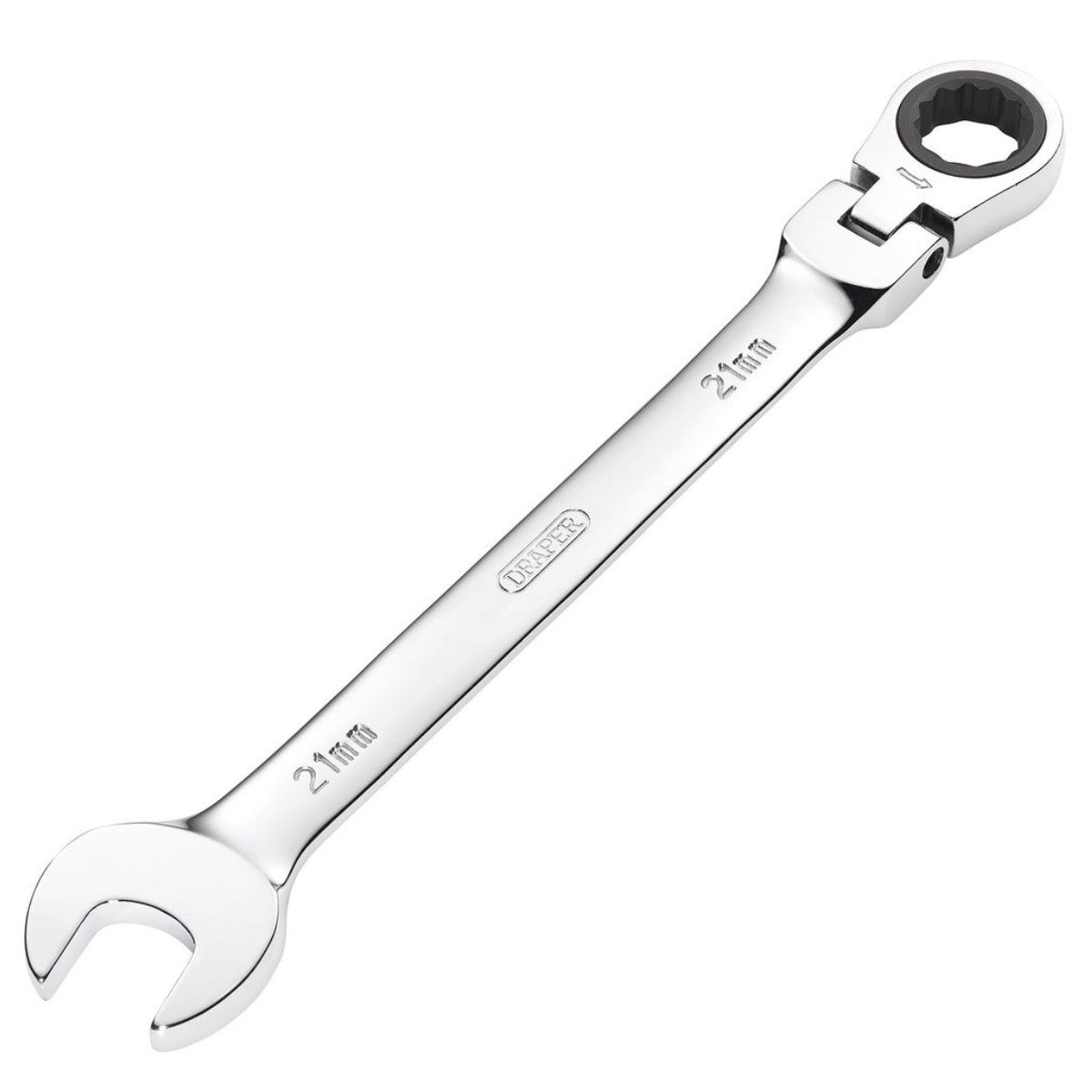 Draper HI-TORQ Metric Flexible Head Ratcheting Combination Spanner, 21mm 52022