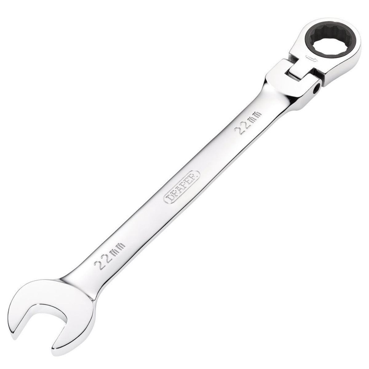 Draper HI-TORQ Metric Flexible Head Ratcheting Combination Spanner, 22mm 52024