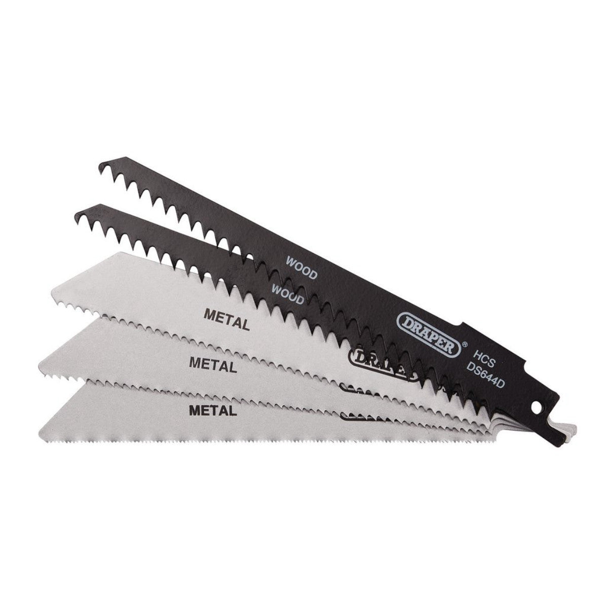 Draper Assorted Reciprocating Saw Blades for Multi-Purpose Cutting, 150mm (Pack of 5) 52517