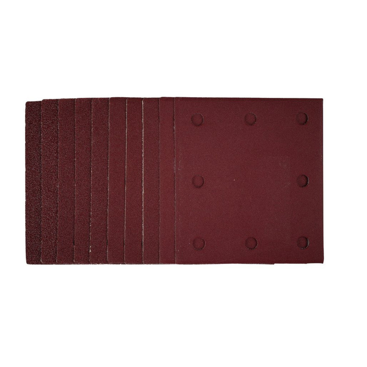 Draper 1/4 Sanding Sheets with Hook and Loop, 115 x 105mm, Assorted Grit (Pack of 10) 54347