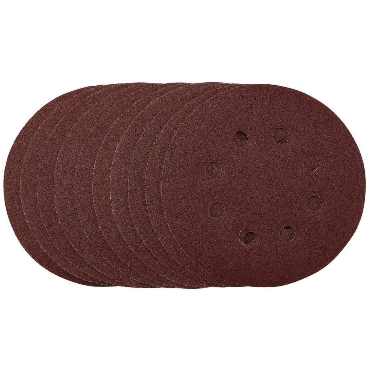 Draper Punched Sanding Discs, 125mm, Hook & Loop, 120 Grit, (Pack of 10) 54756