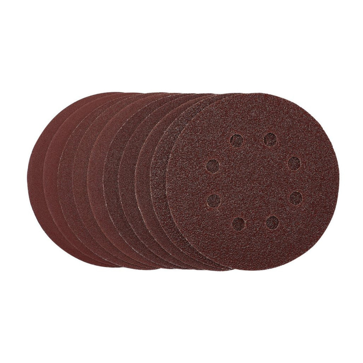 Draper Punched Sanding Discs, 125mm, Hook & Loop, Assorted Grit, (Pack of 10) 54759