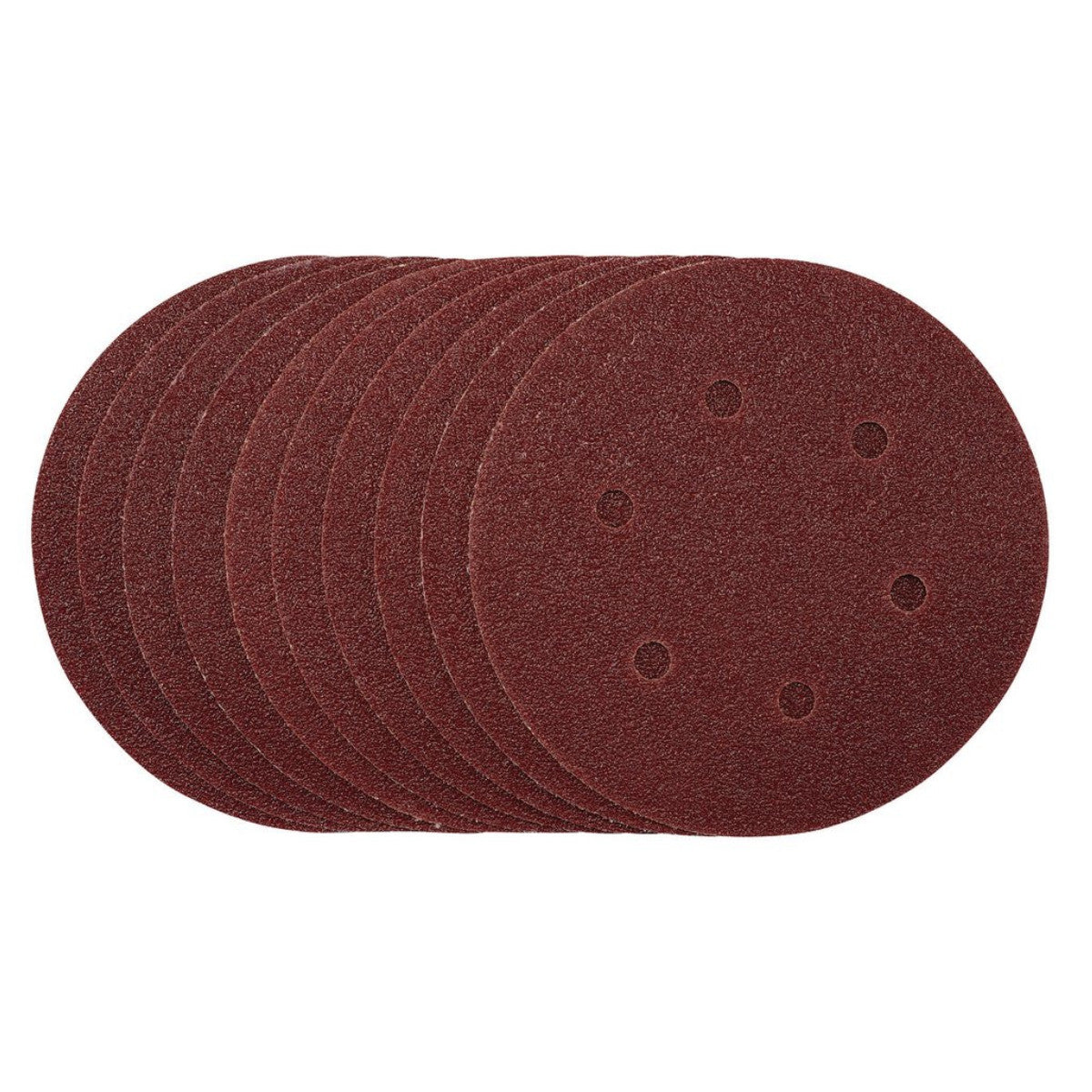Draper Sanding Discs, 150mm, Hook & Loop, 40 Grit, (Pack of 10) 54887