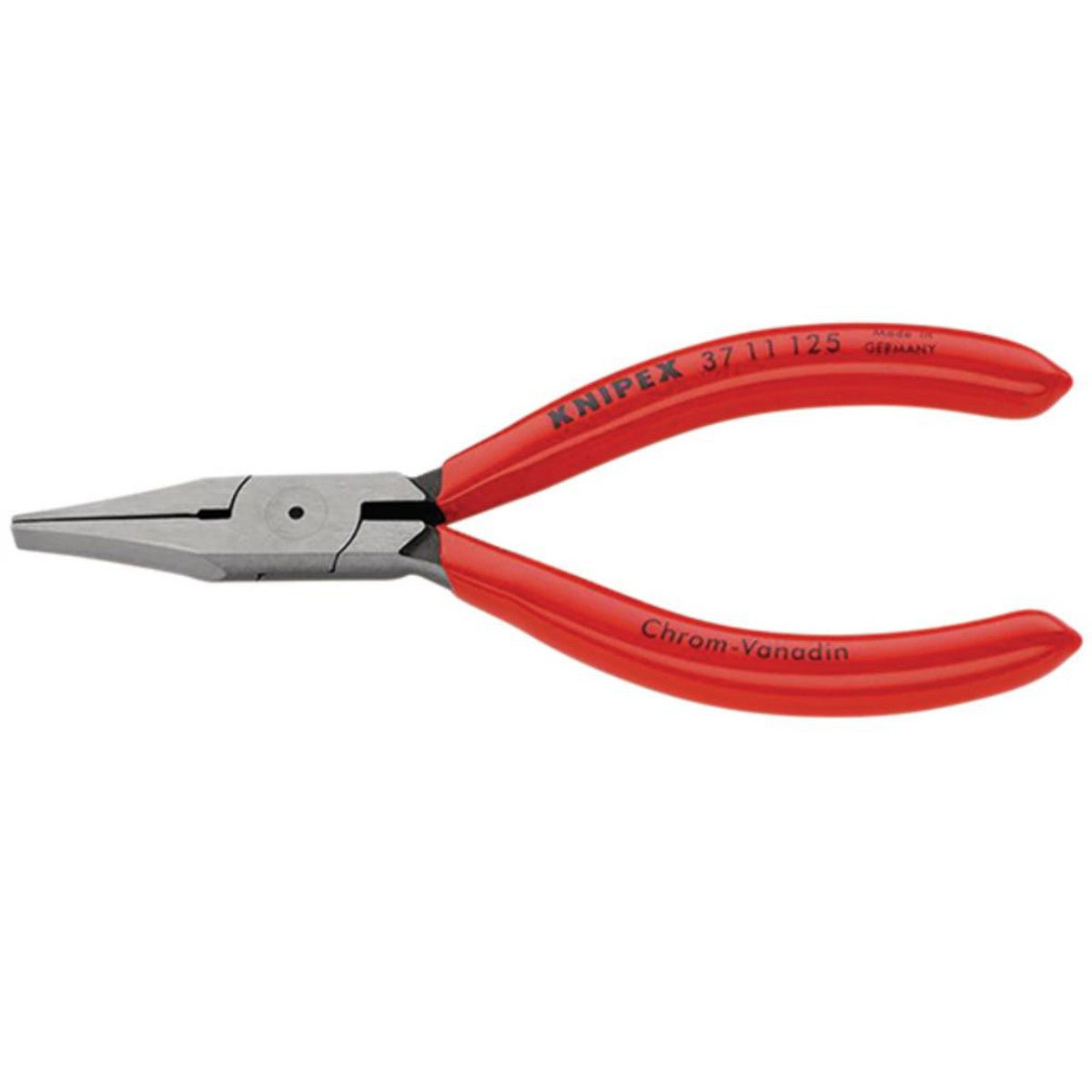 Knipex 37 11 125 Flat Nose Pliers for precision mechanics plastic coated black atramentized, 125mm 55952