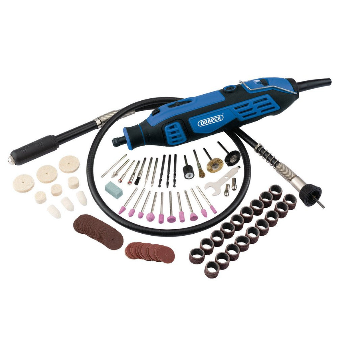 Draper 230V Rotary Multi-Tool Kit, 180W (111 Piece) 58300