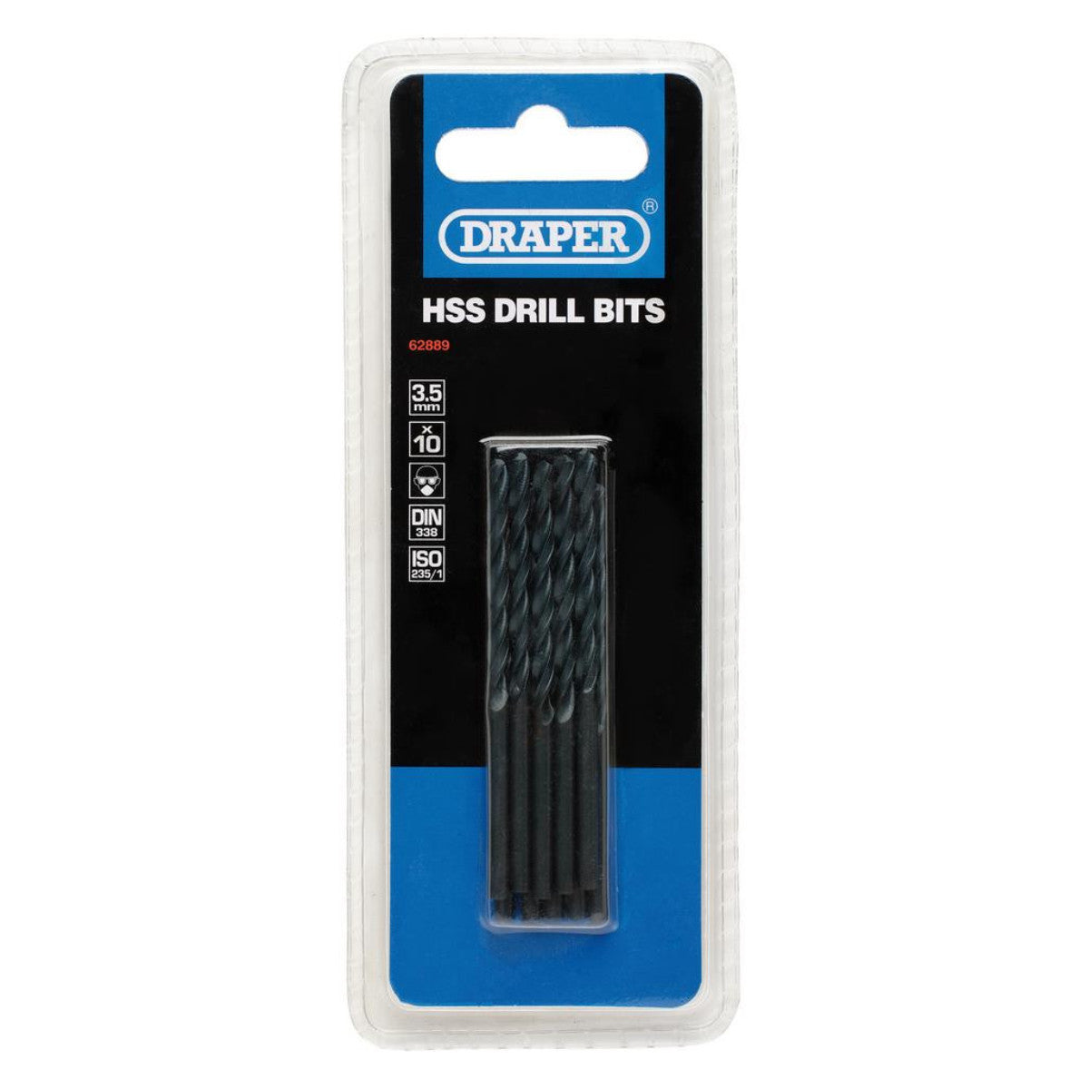 Draper HSS Twist Drill Bits, 3.5 x 70mm (Pack of 10) 62889
