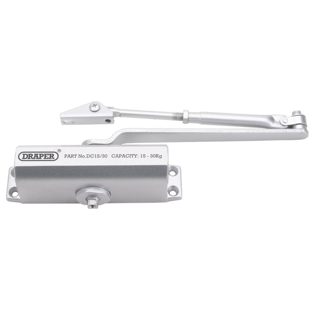Draper Adjustable Automatic Door Closer for Doors Between 15kg and 30kg 62894