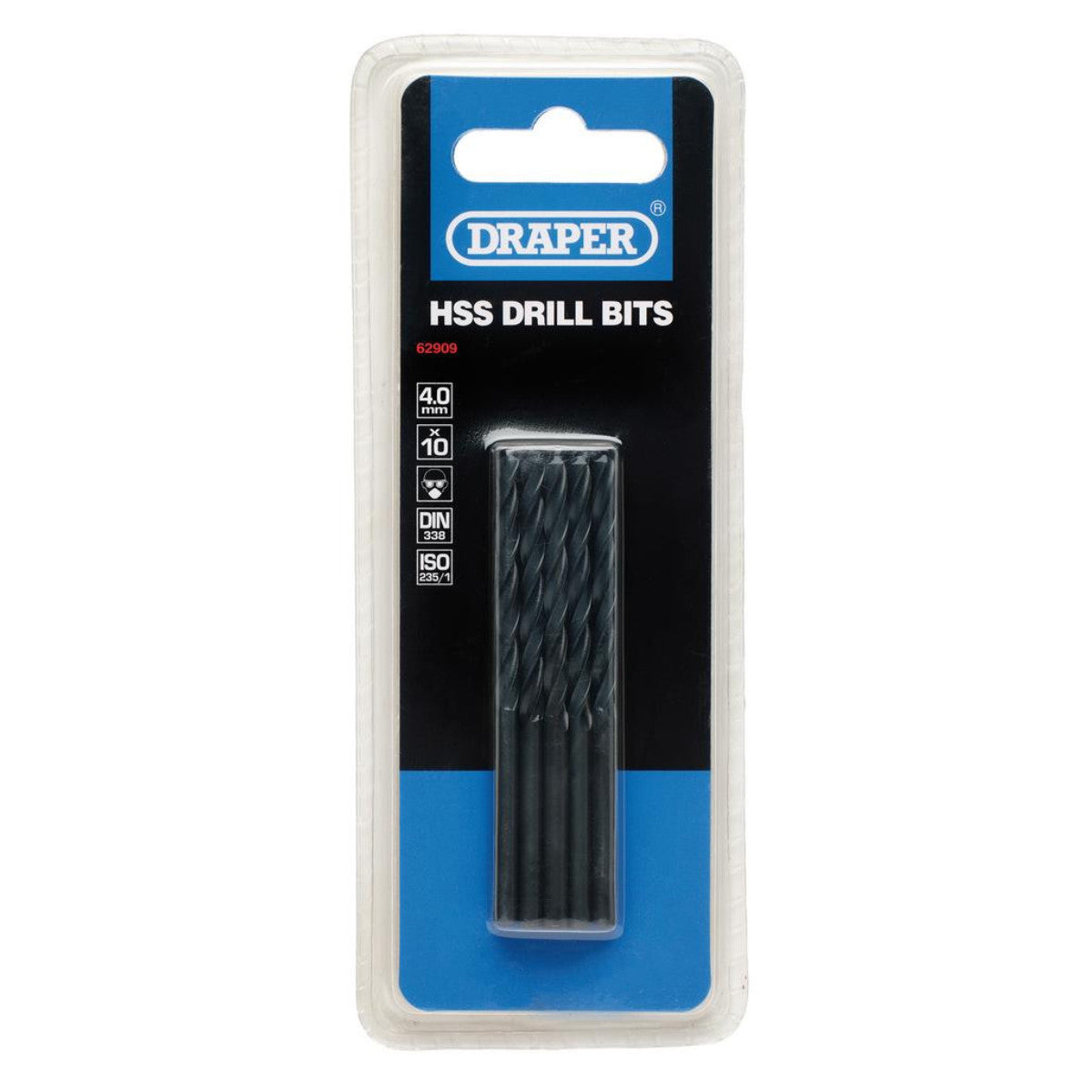 Draper HSS Twist Drill Bits, 4.0 x 75mm (Pack of 10) 62909