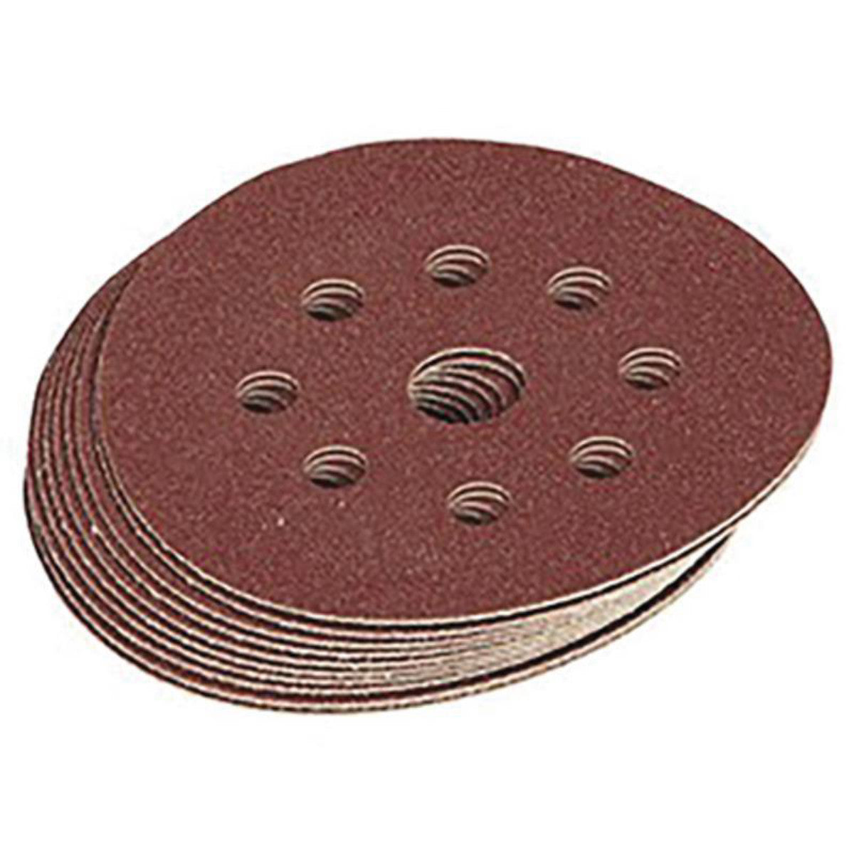 Draper Assorted Grit Hook and Loop Sanding Discs, 125mm (Pack of 10) 63372