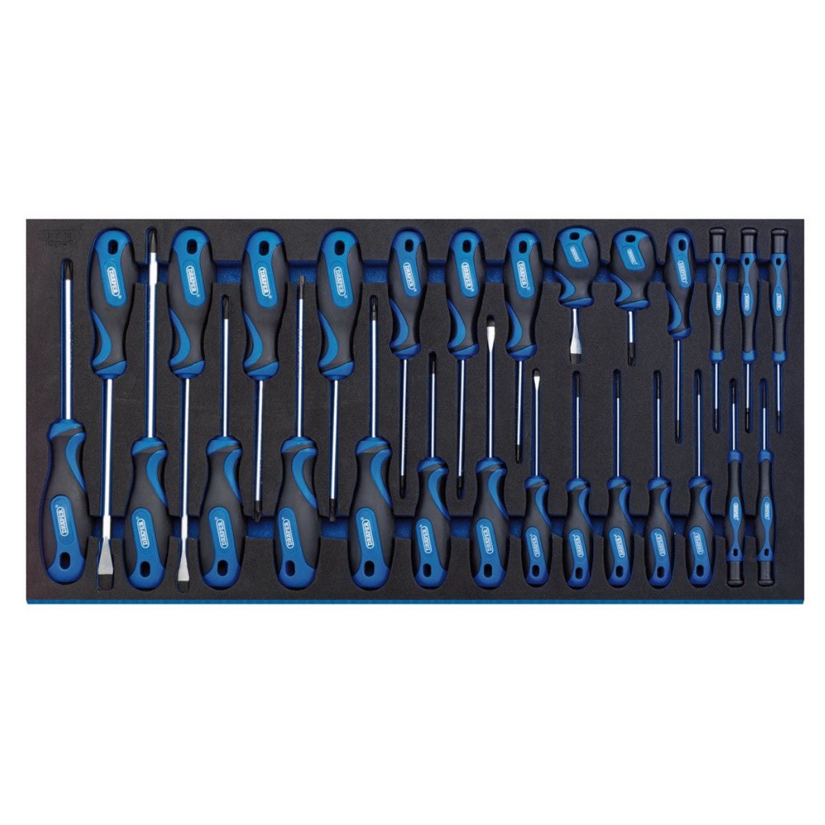 Draper Soft Grip Screwdriver Set in Full Drawer EVA Insert Tray (27 Piece) 63406