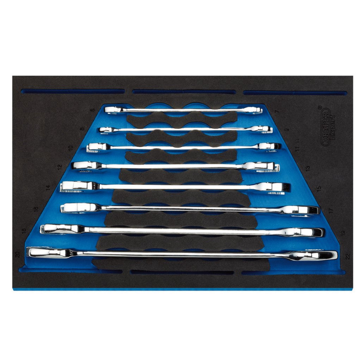 Draper Expert Open Ended Spanner Set in 1/4" Drawer EVA Insert Tray (8 Piece) 63524
