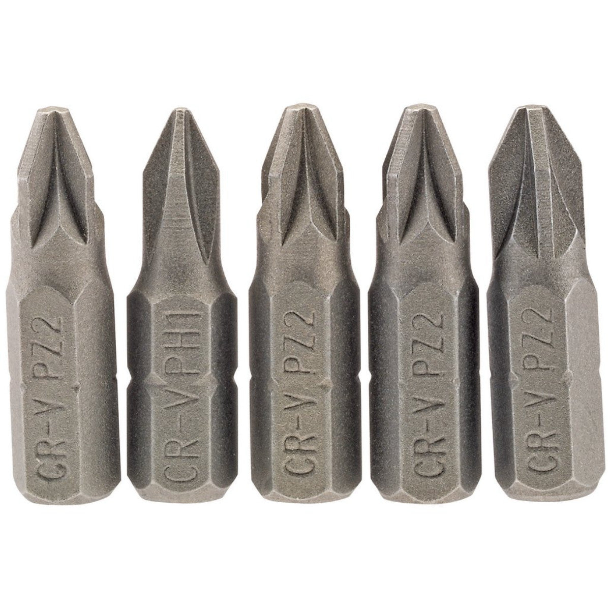 Draper PZ Type Insert Bit, 1/4" Hex, 25mm Long, No.2 (Pack of 5) 64015