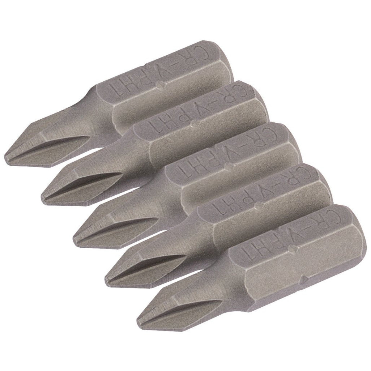 Draper Cross Slot Insert Bit, 1/4" Hex, 25mm Long, No.1 (Pack of 5) 64017