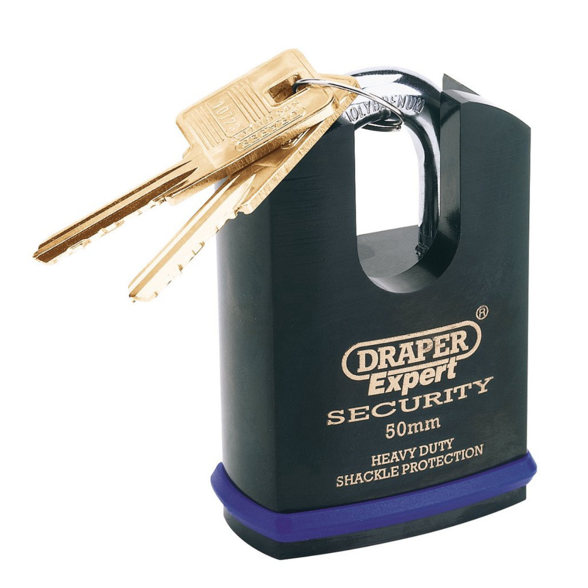 Draper Expert Heavy Duty Padlock and 2 Keys with Shrouded Shackle, 50mm 64197