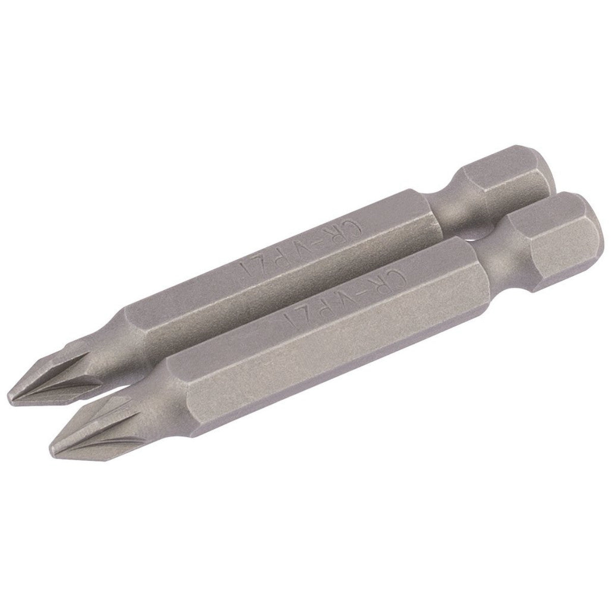 Draper PZ Type Insert Bit, 1/4" Hex, 50mm Long, No.1 (Pack of 2) 64227