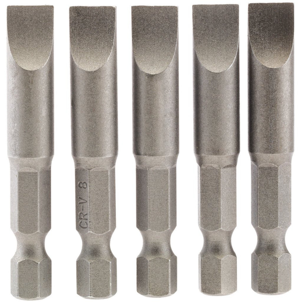 Draper Plain Slot Insert Bit, 8mm, 1/4" Hex, 50mm Long (Pack of 5) 64280