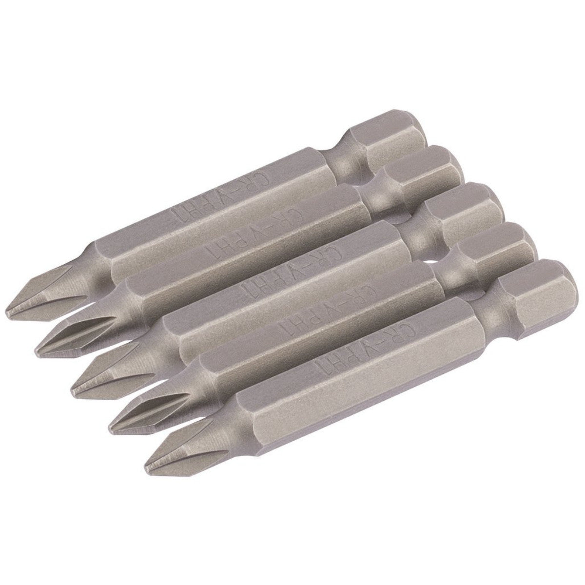 Draper Cross Slot Insert Bit, 1/4" Hex, 50mm Long, No.1 (Pack of 5) 64287