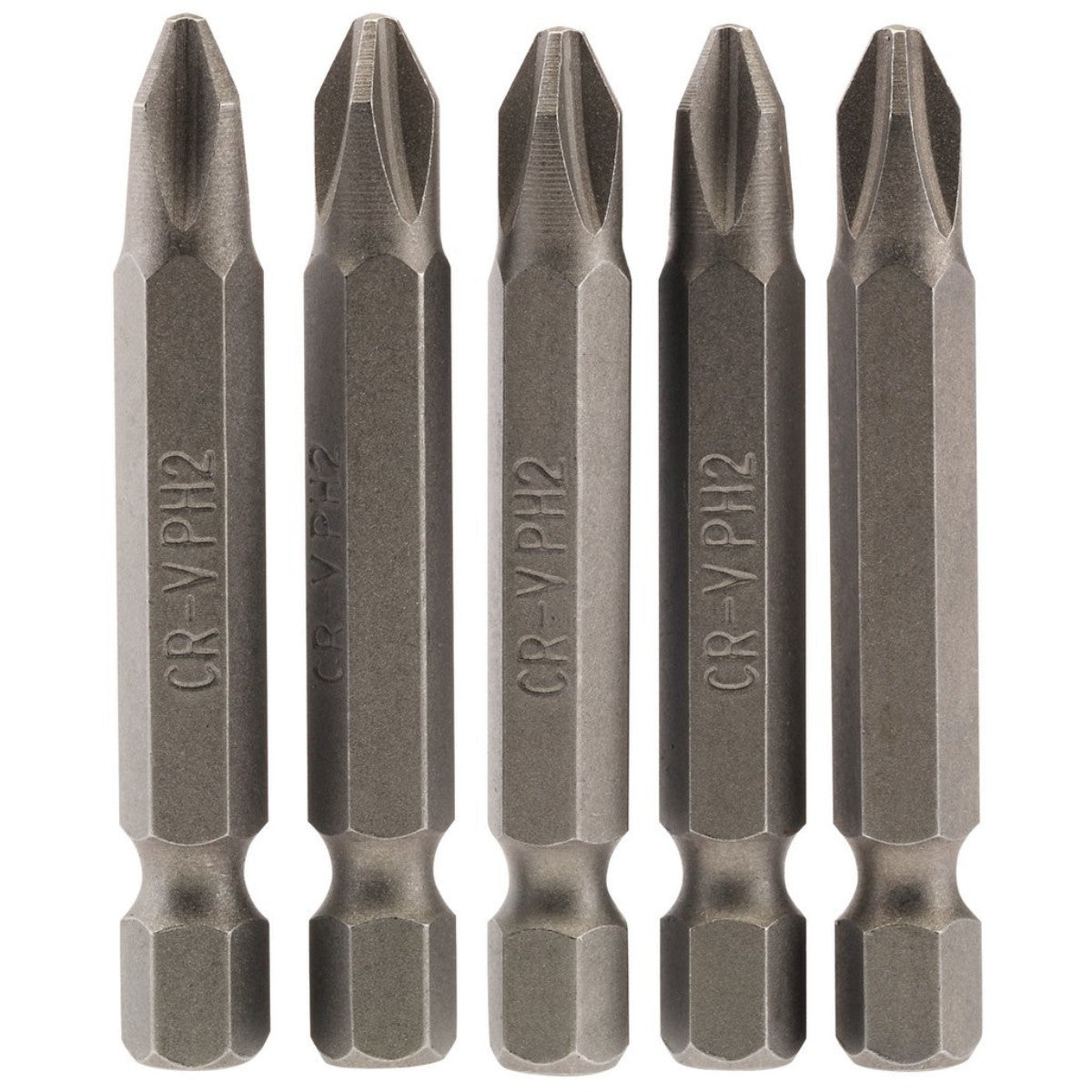 Draper Cross Slot Insert Bit, 1/4" Hex, 50mm Long, No.2 (Pack of 5) 64288