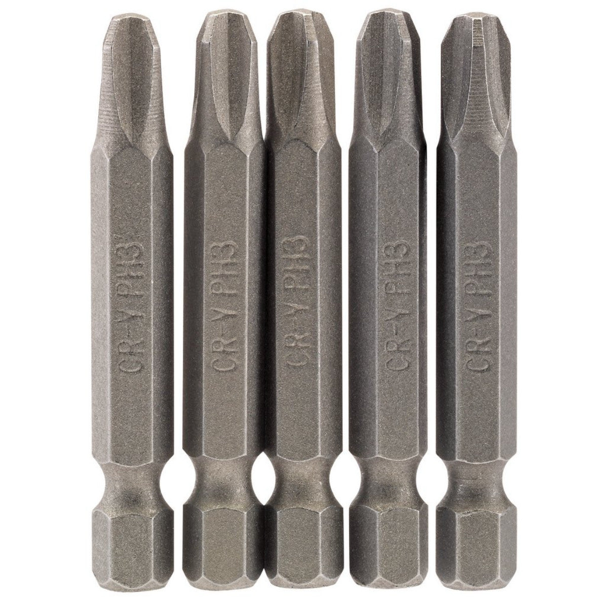 Draper Cross Slot Insert Bit, 1/4" Hex, 50mm Long, No.3 (Pack of 5) 64290