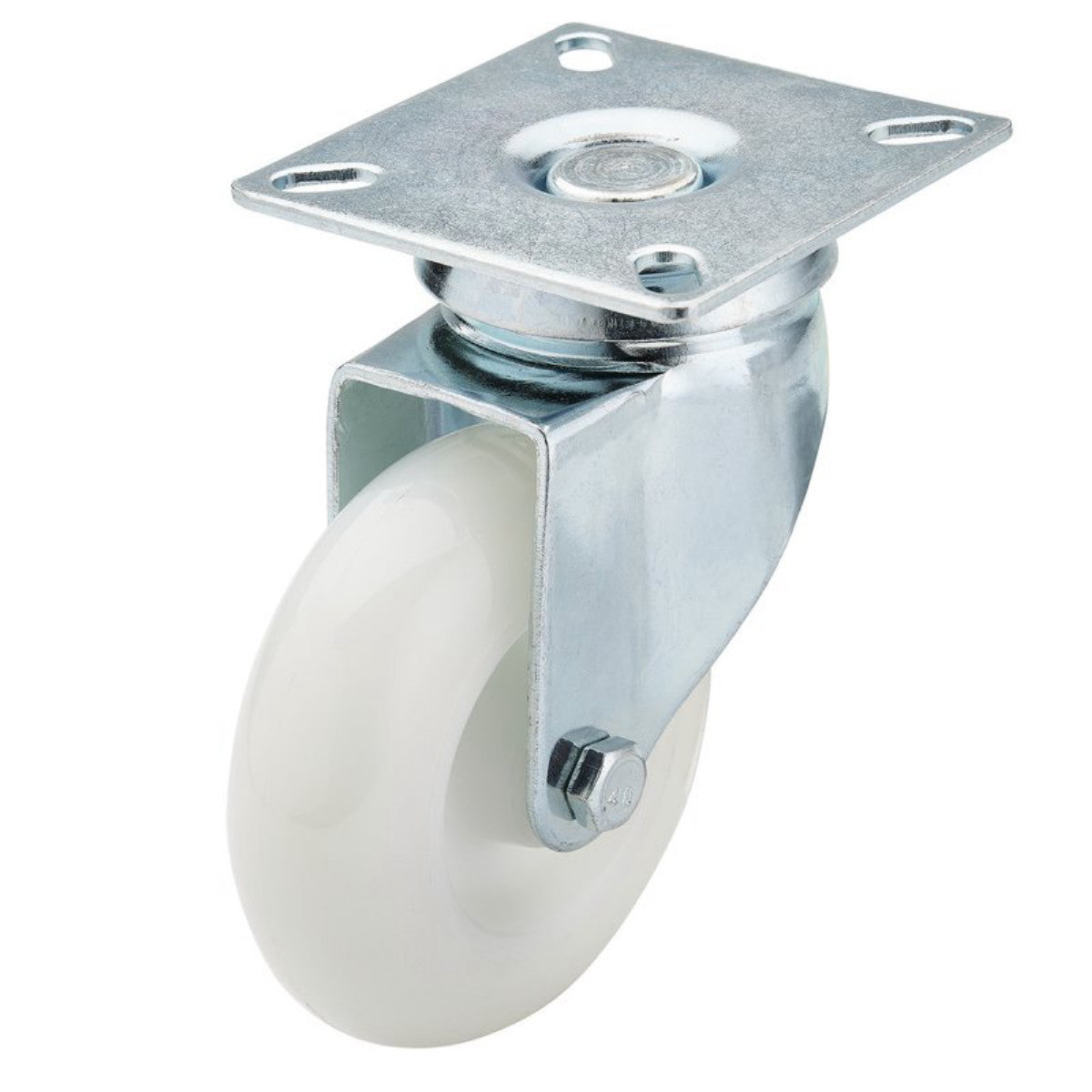 Draper Swivel Plate Fixing Nylon Wheel, 75mm Diameter, S.W.L. 70kg 65497
