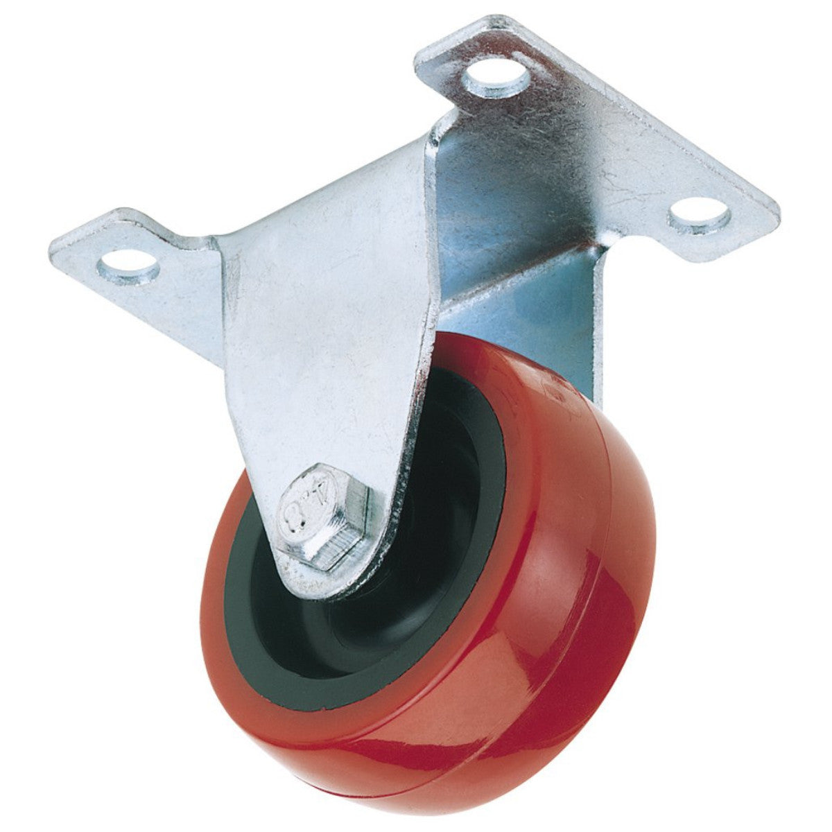 Draper Fixed Plate Fixing Polyurethane Wheel, 50mm Diameter, S.W.L. 75kg 65512