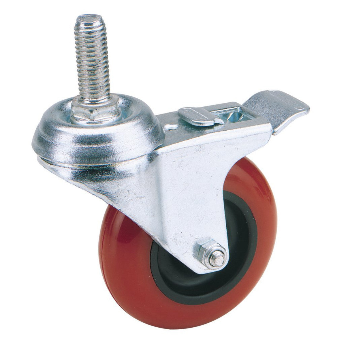 Draper Swivel Bolt Fixing Polyurethane Wheel with Brake, 75mm Diameter, S.W.L. 70kg 65516