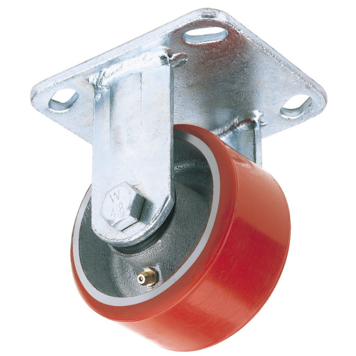 Draper Fixed Plate Fixing Heavy Duty Polyurethane Wheel, 100mm Diameter, S.W.L. 250kg 65525