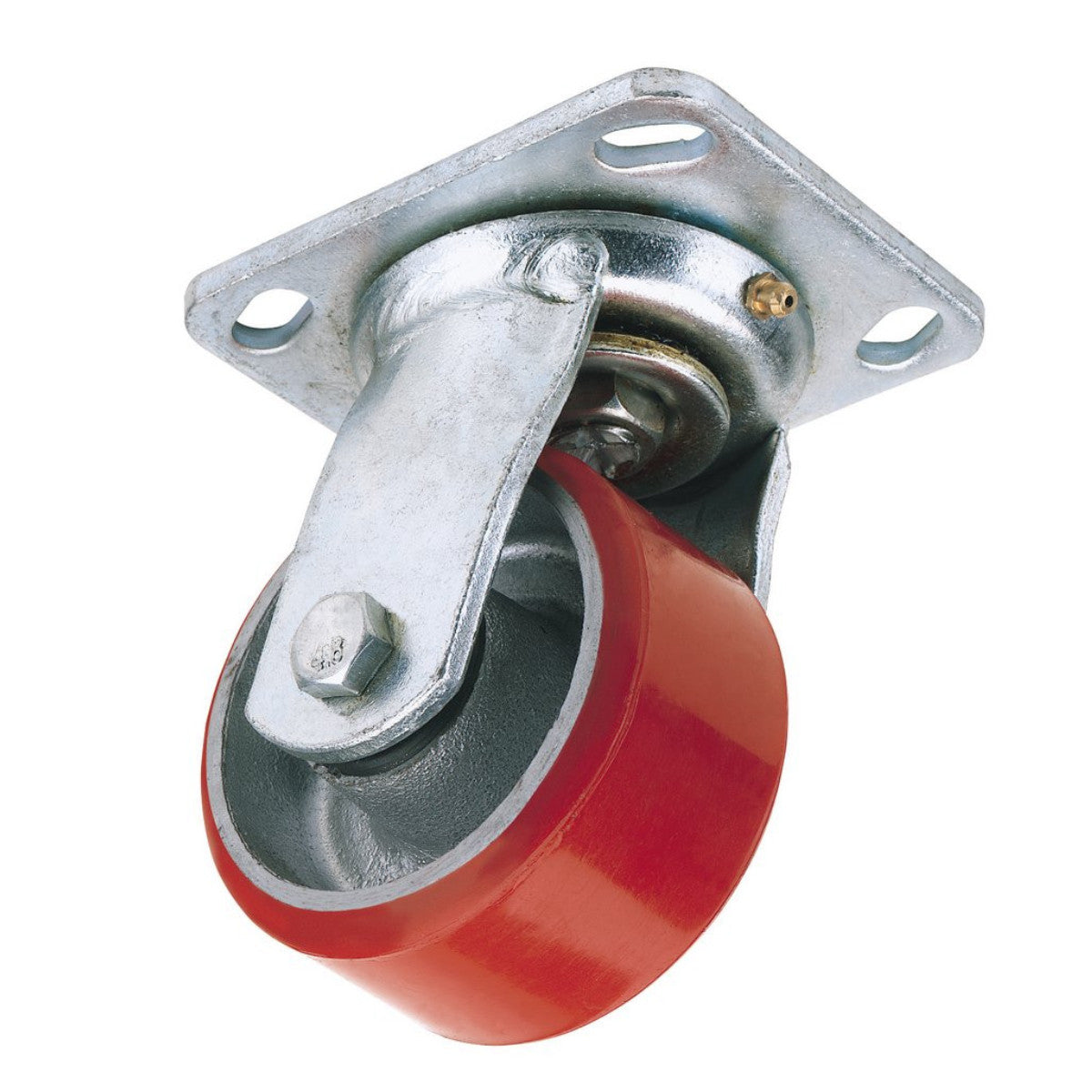 Draper Swivel Plate Fixing Heavy Duty Polyurethane Wheel, 125mm Diameter, S.W.L. 300kg 65526