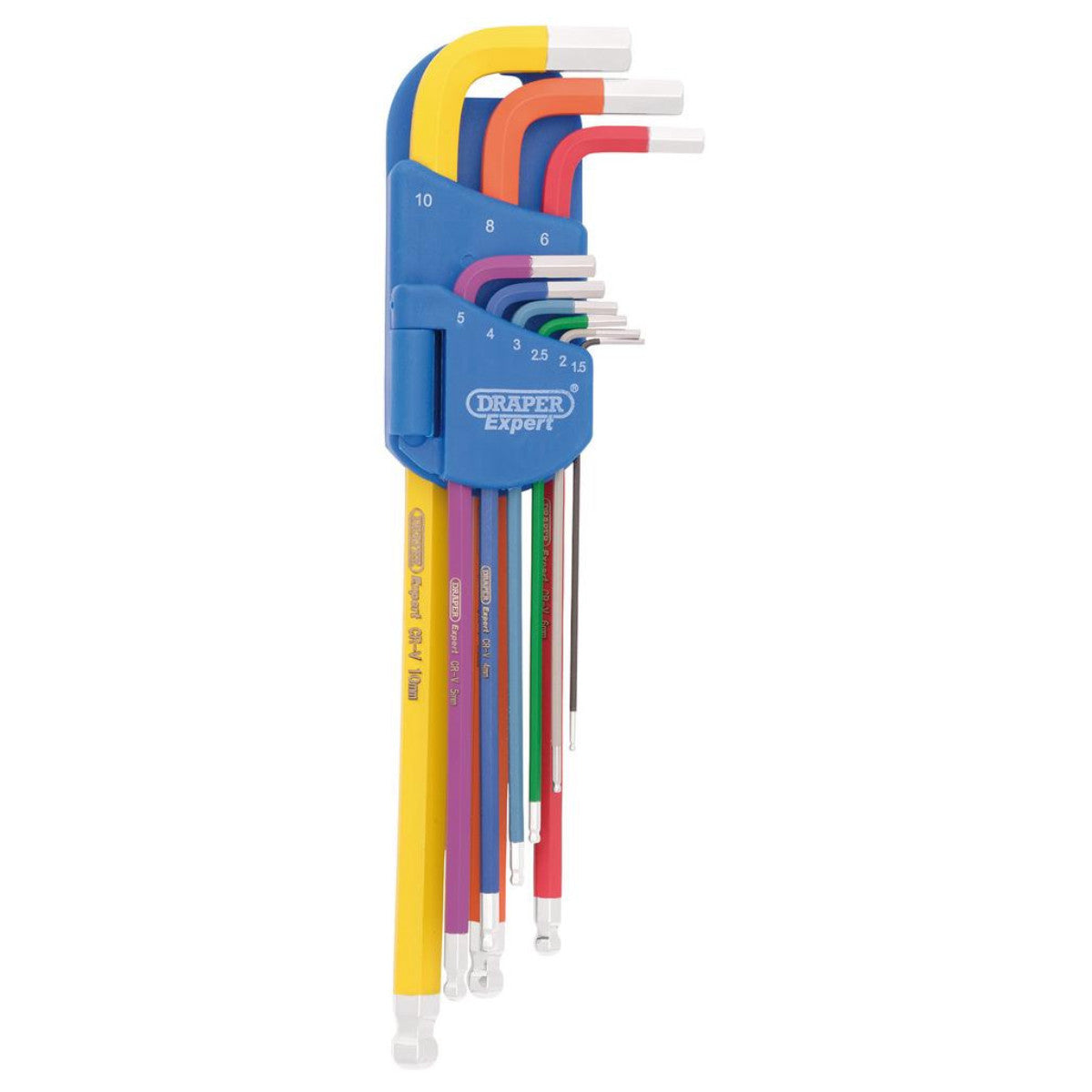 Draper Expert Metric Extra Long Hex. and Ball End Key Set, Colour Coded (9 Piece) 66134