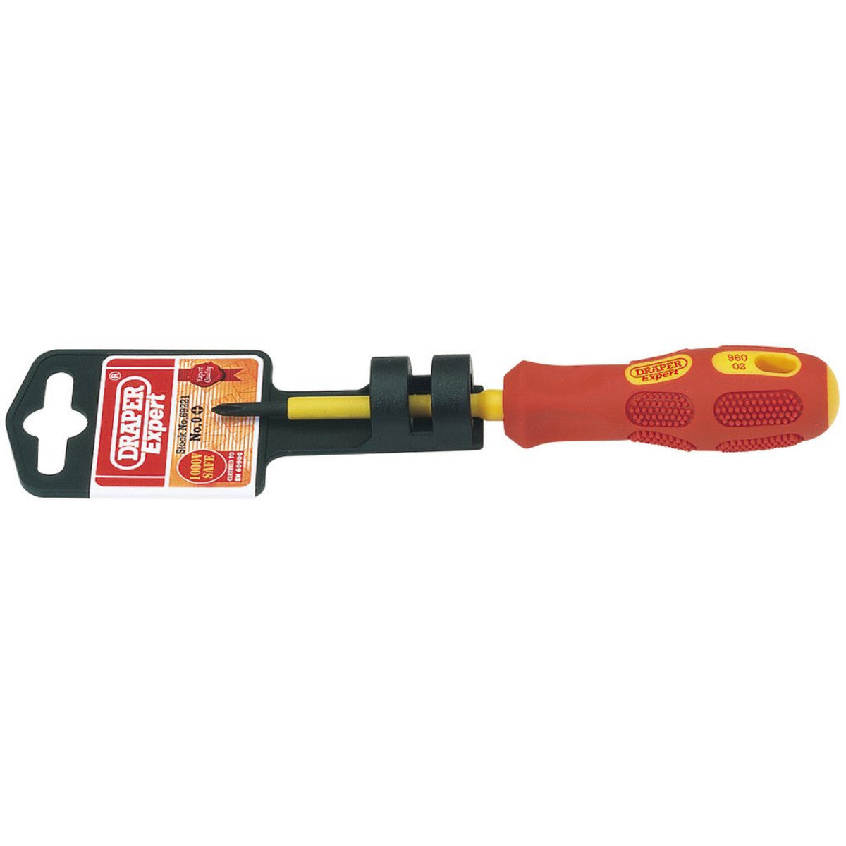 Draper Expert VDE Approved Fully Insulated Cross Slot Screwdriver, No.0 x 60mm 69221
