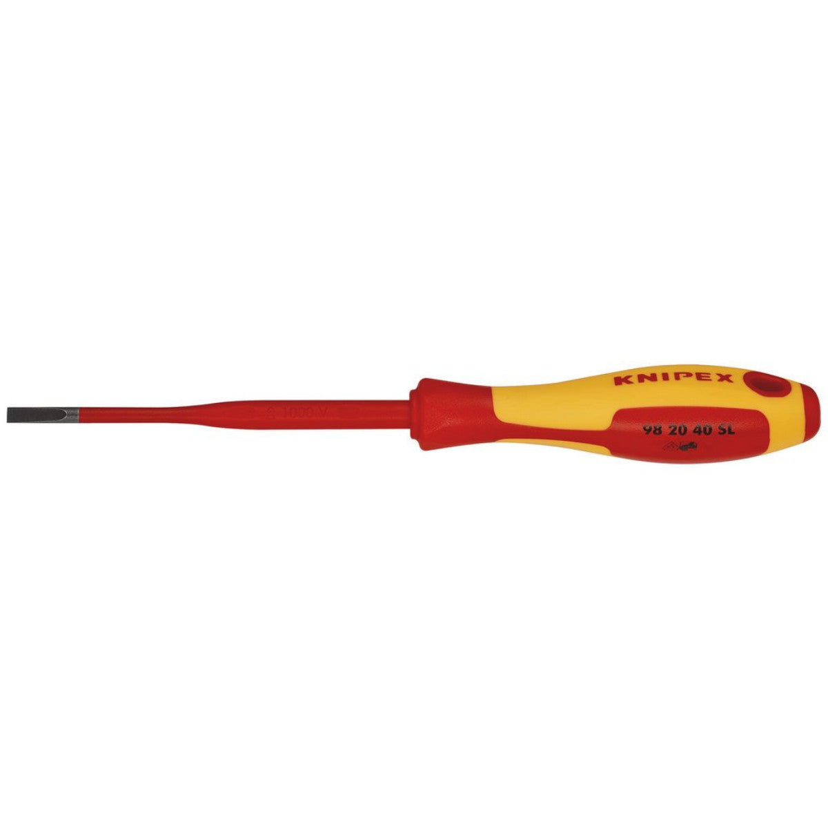Knipex 98 20 40 SL VDE Insulated Slotted Screwdriver, 4 x 100mm - Slim 72387