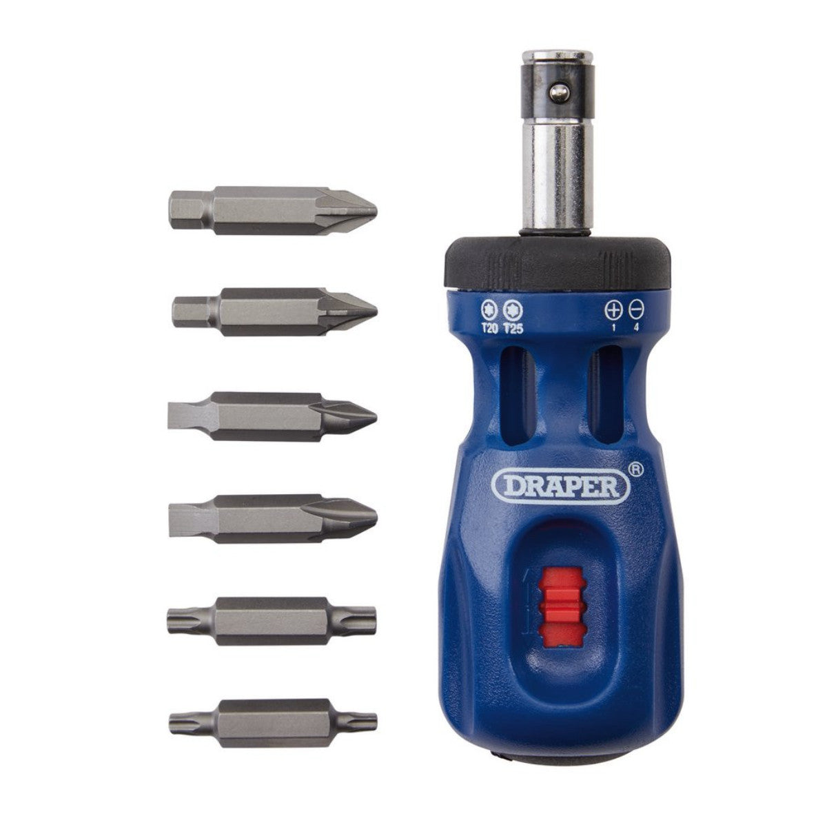 Draper Stubby Ratchet Screwdriver and Bit Sets Countertop Display (24 Piece) 75065