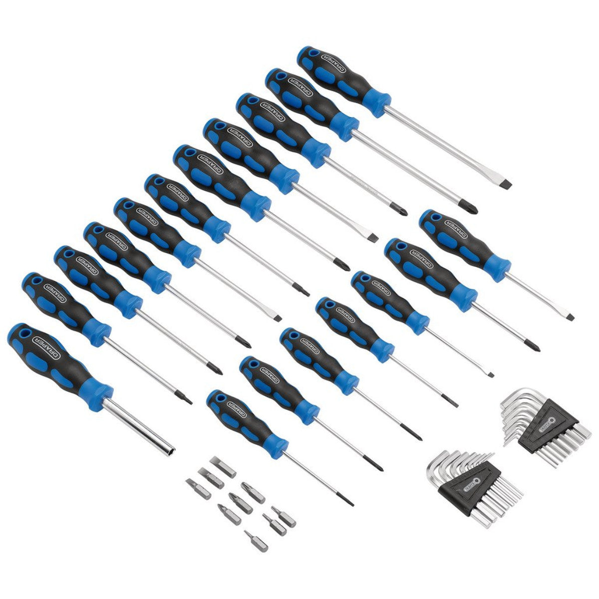 Draper Soft Grip Screwdriver, Hex. Key and Bit Set (44 Piece) 81294