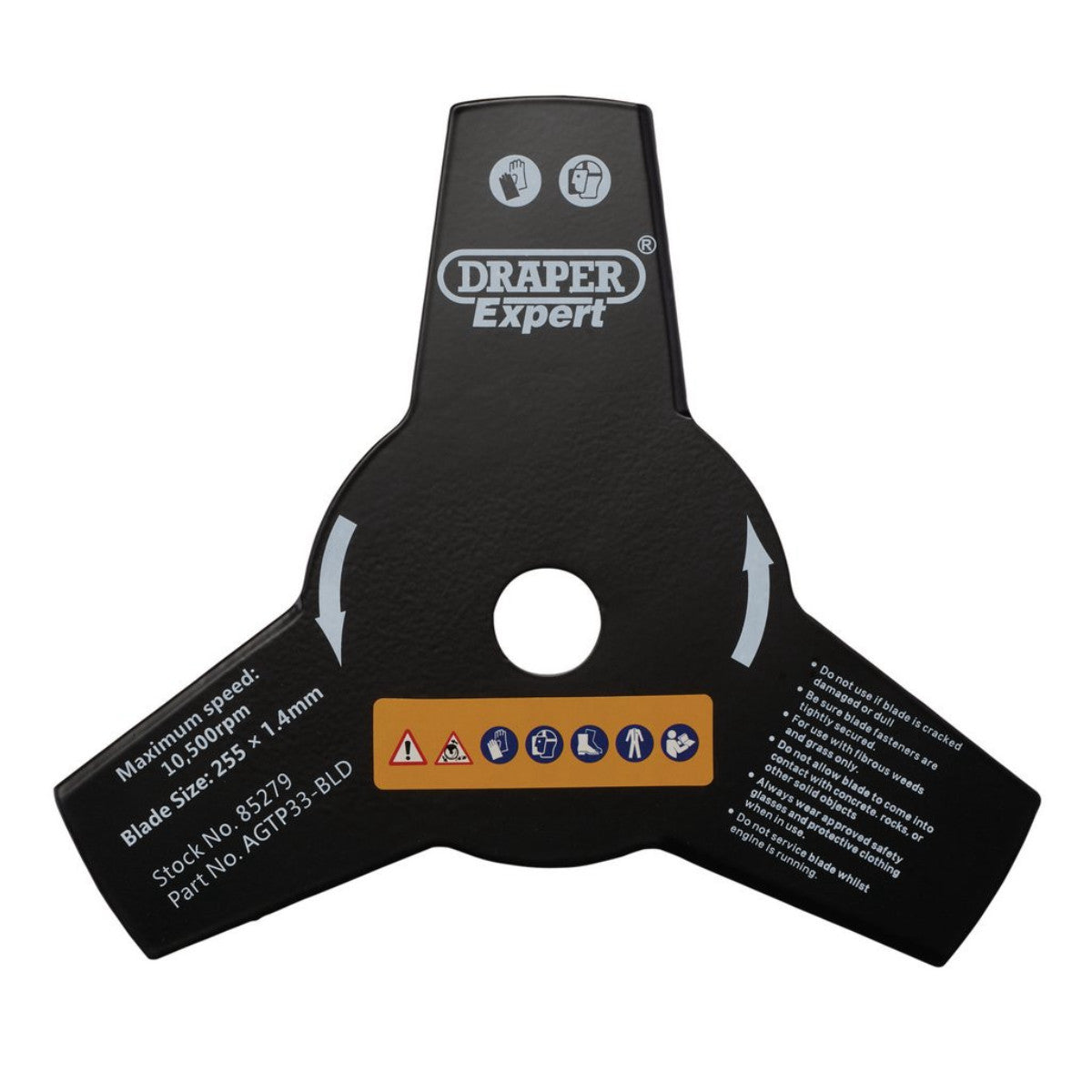 Draper 3-Tooth Brush Cutter Blade, 255mm 85279