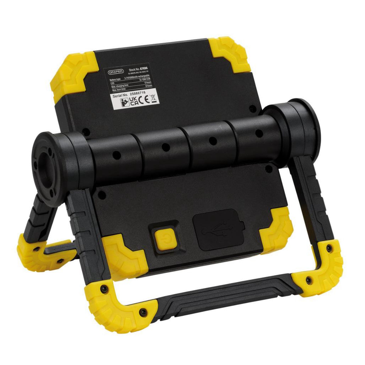 Draper Twin COB LED Rechargeable Work Light, 10W, 850 Lumens, Micro USB Cable Supplied 87696