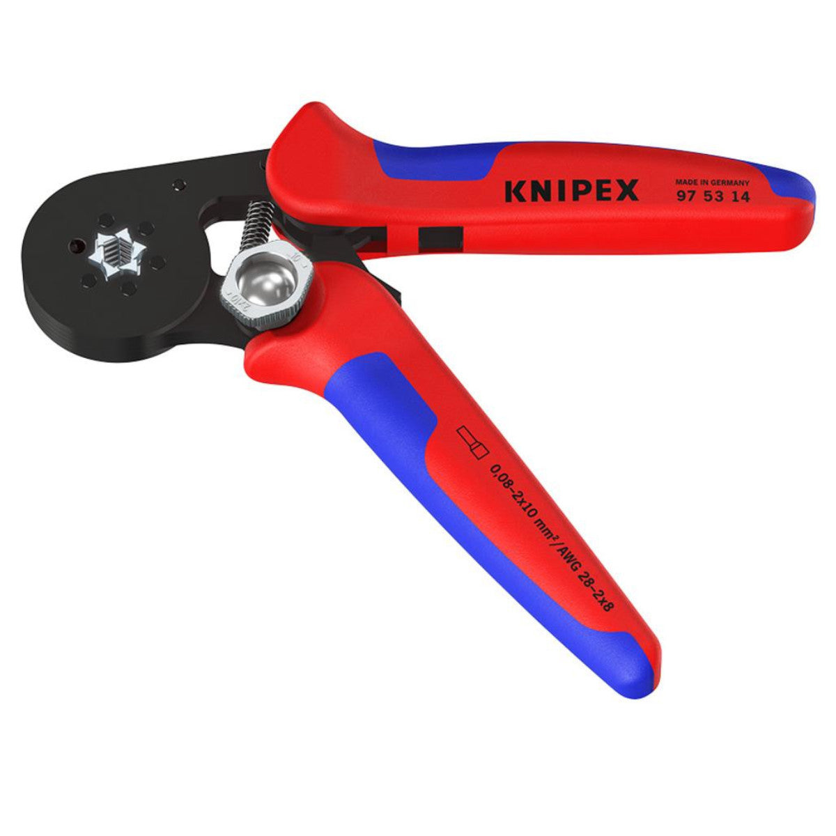 Knipex 97 53 14 SB Self- Adjusting Crimping Pliers, 2 x 10 mm², 180mm 87800