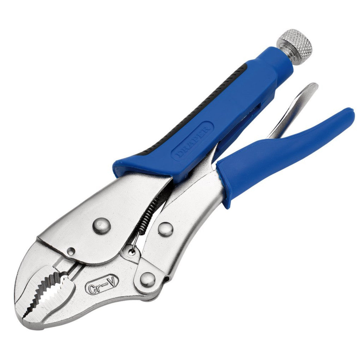 Draper Soft Grip Curved Jaw Self Grip Pliers, 220mm 89124