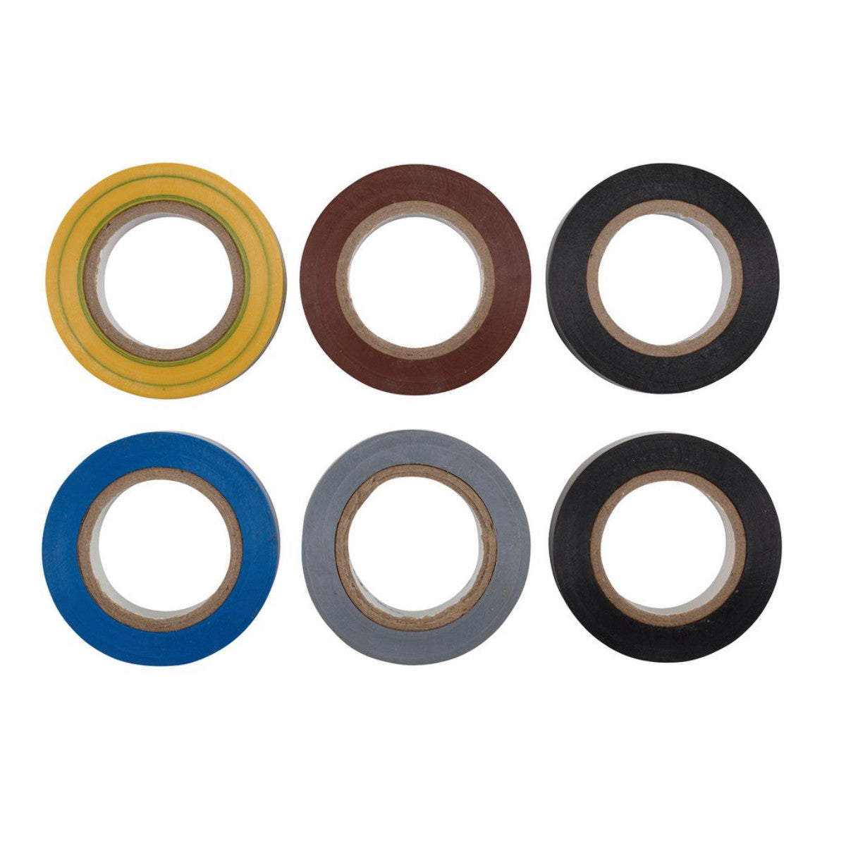 Draper Expert Insulation Tape, 10m x 19mm, Mixed Colours (Pack of 6) 90086