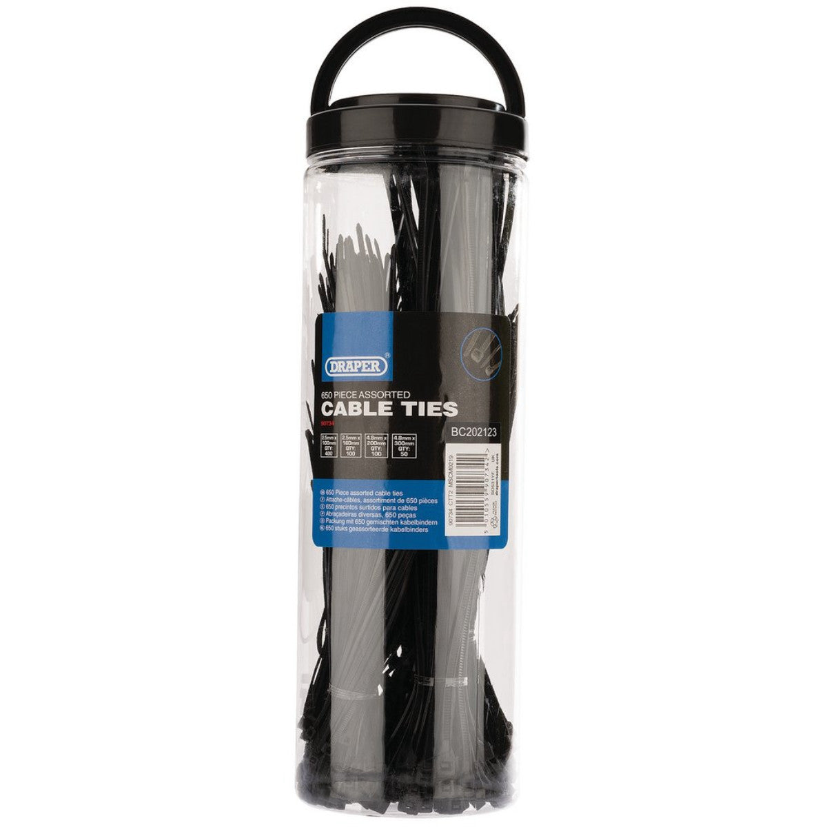 Draper Assorted Nylon Cable Ties (Pack of 650) 90734