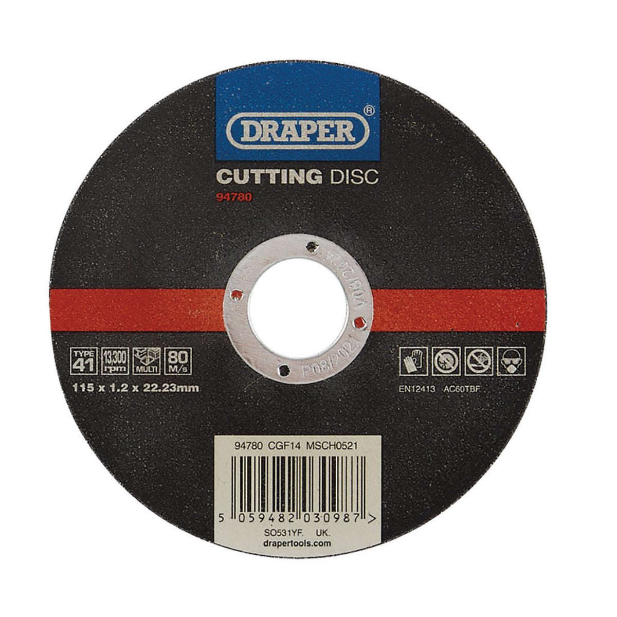 Draper Multi-Purpose Cutting Disc, 115 x 1.2 x 22.23mm 94780