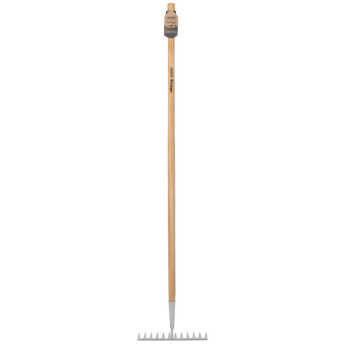 Draper Heritage Stainless Steel Garden Rake with Ash Handle 99015