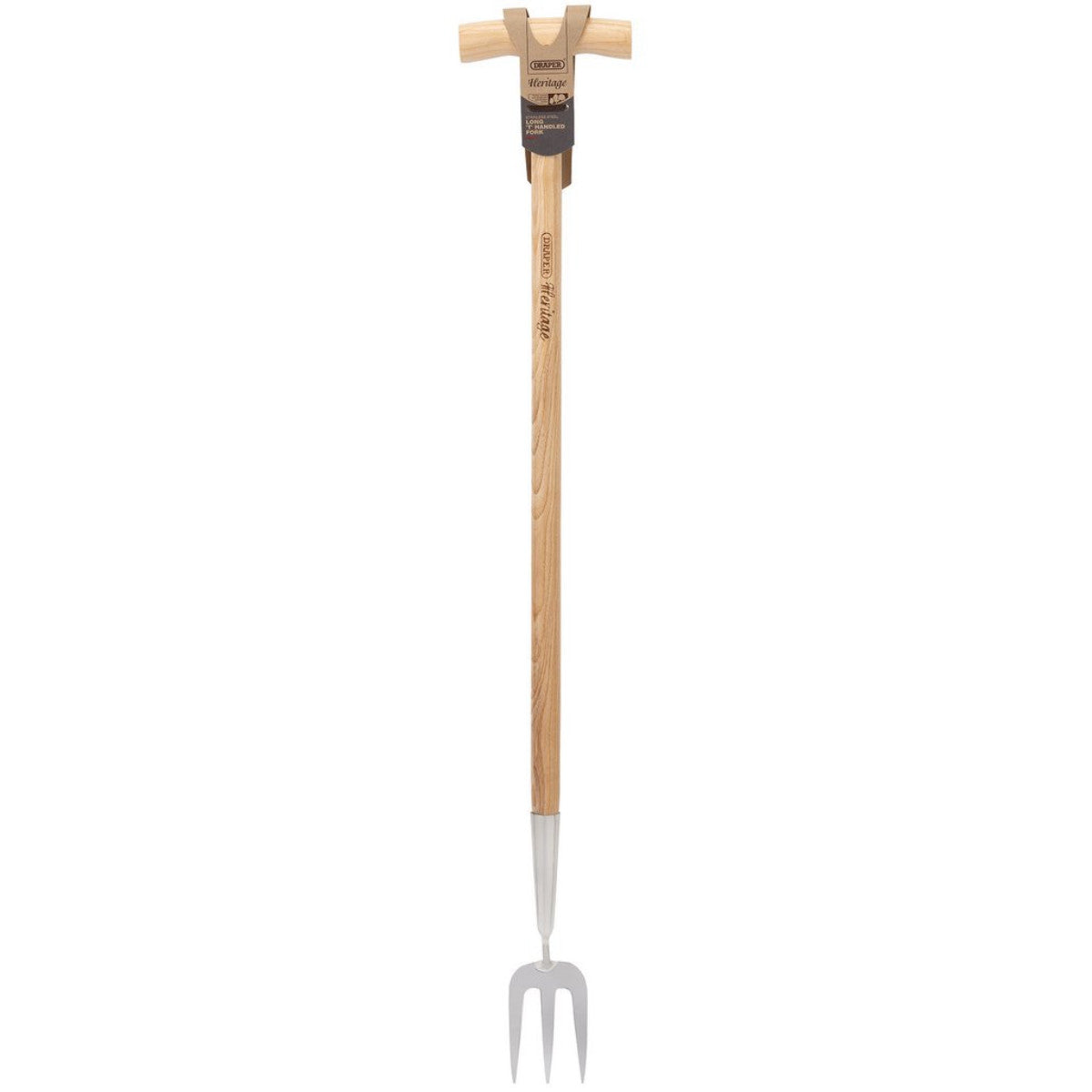 Draper Heritage Stainless Steel Fork With Ash Long Handle 99031