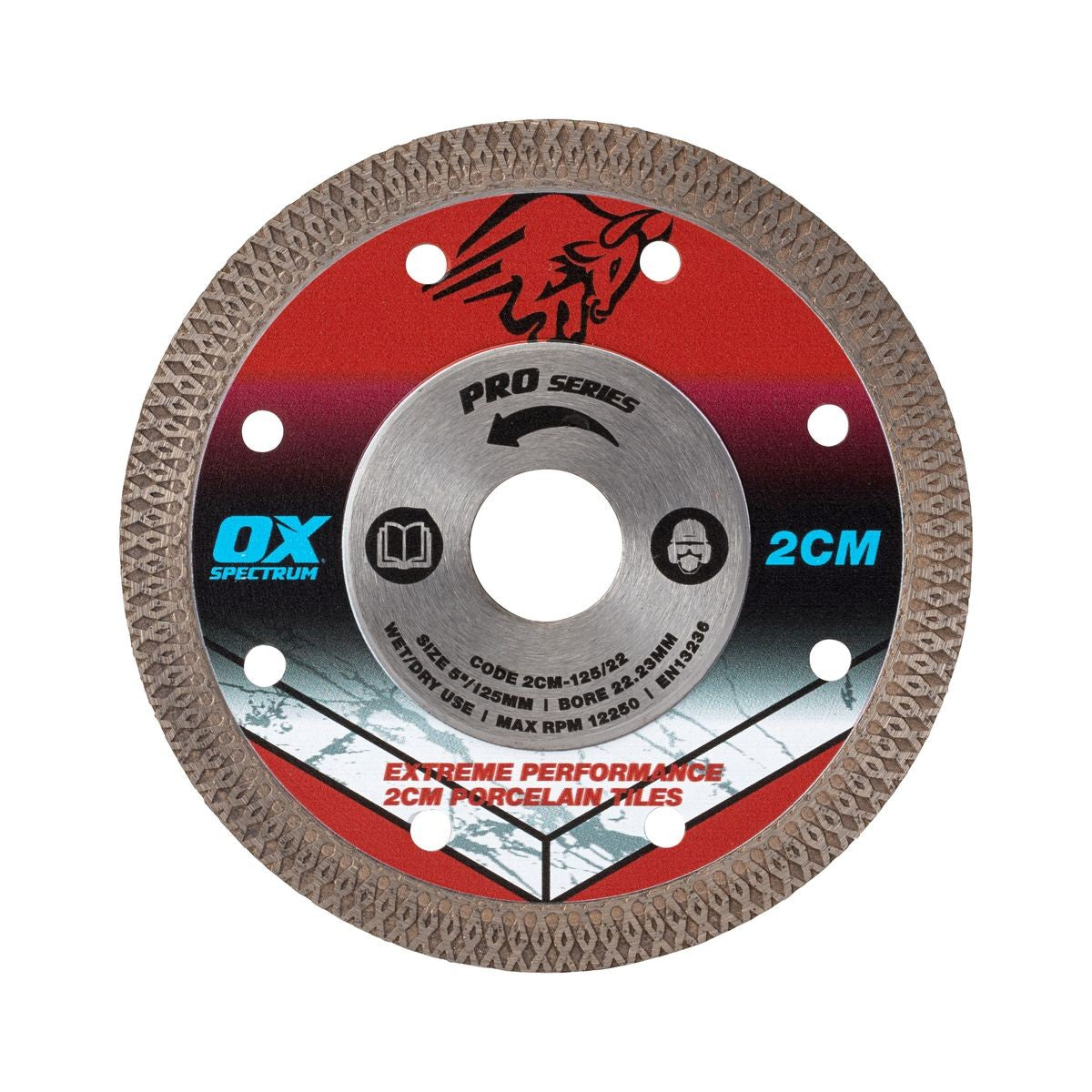 OX 2CM Porcelain Cutting Blade - 125/22.23mm 2CM-125/22