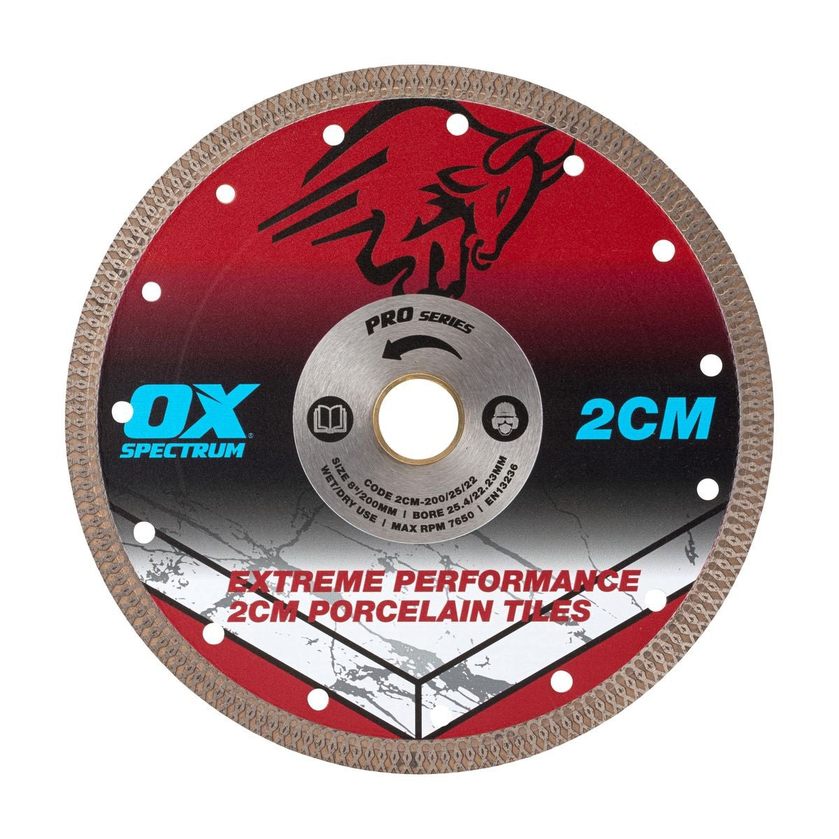 OX 2CM Porcelain Cutting Blade - 200/25.4/22.23mm 2CM-200/25/22