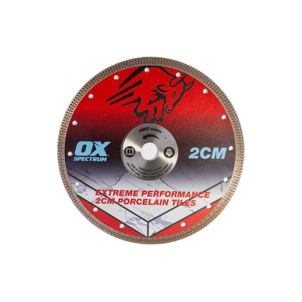 OX 2CM Porcelain Cutting Blade - 230/22.23mm 2CM-230/22