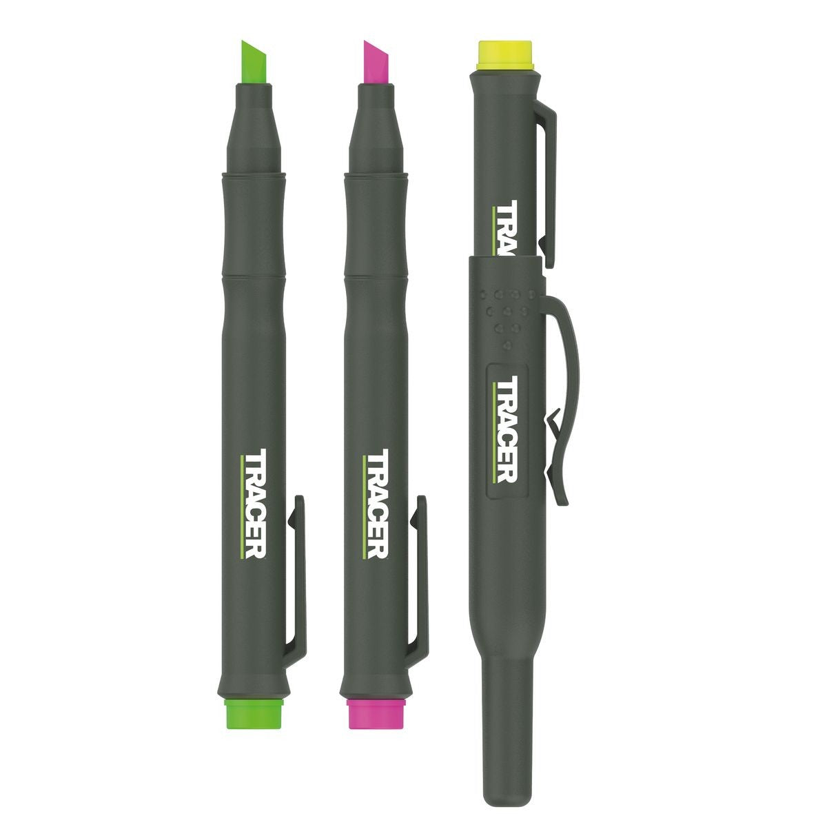 TRACER Fluorescent Highlighter Kit (Green, Yellow, Pink) (plastic free) AFH-MK3-PF